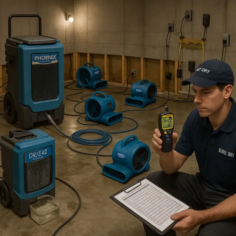 Structural Drying and Dehumidification process in Montgomery County, TN